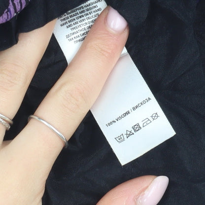 Monsoon Women's Black Purple Shift Dress Size 8