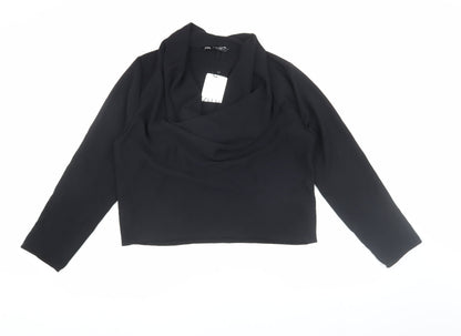 Zara Women's Black Cowl Neck Blouse L