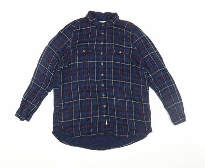 Fatface Men's Blue Plaid Long Sleeve Shirt Size 16