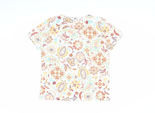 ISLE Women's Multicoloured Floral T-Shirt, M, Summer Casual