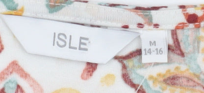 ISLE Women's Multicoloured Floral T-Shirt, M, Summer Casual