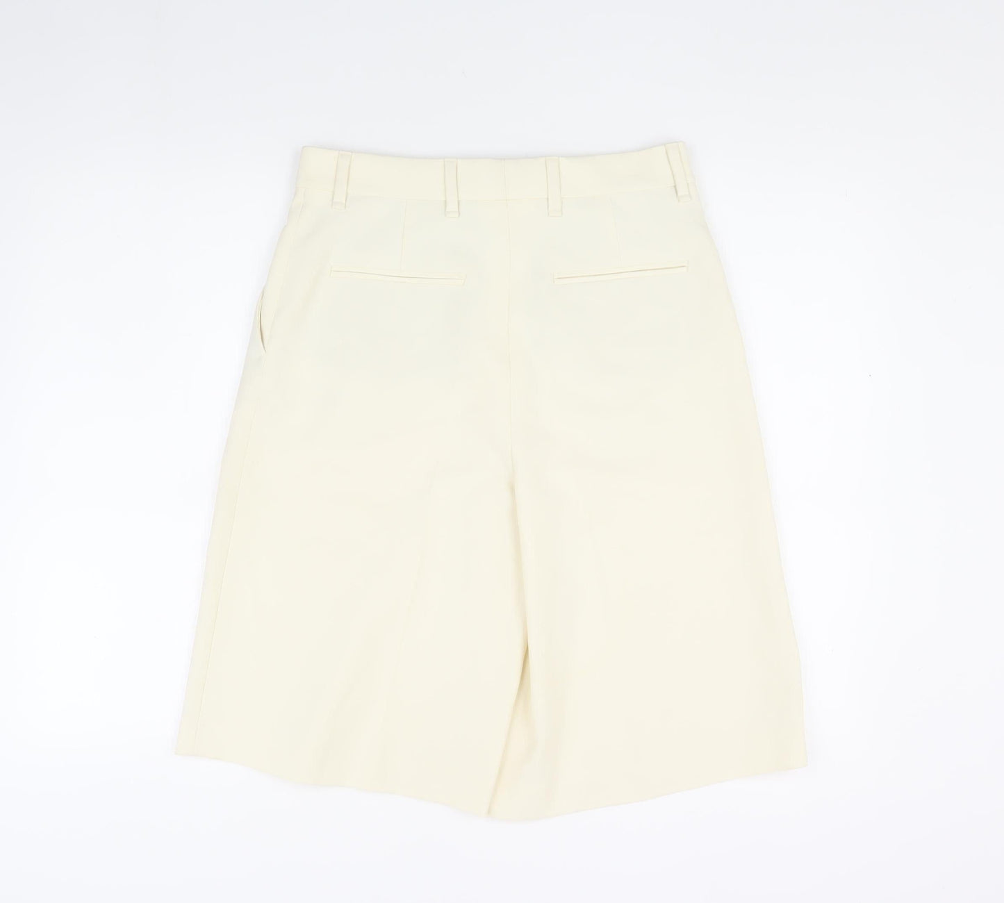 Zara Women's Ivory Chino Shorts Size S with Pleats