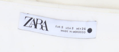 Zara Women's Ivory Chino Shorts Size S with Pleats