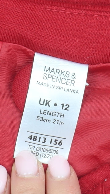 Marks & Spencer Women's Red Knee Length Pencil Skirt