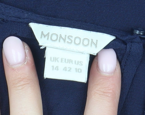 Womens UK Size 14 Monsoon Blue  Blouse