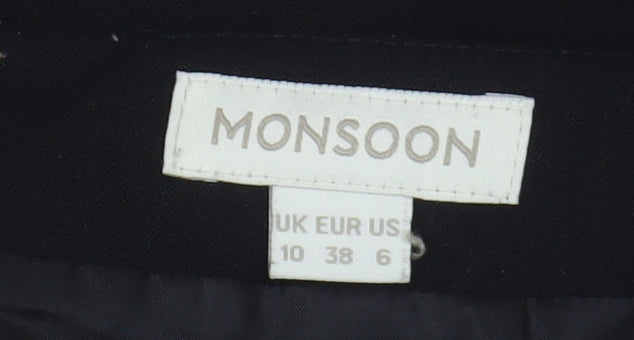 Monsoon Women's Black Beige Knee Length Pencil Skirt Size 10