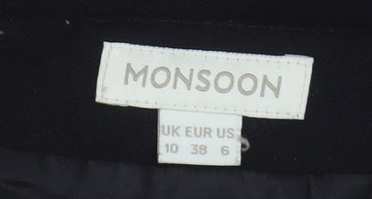 Monsoon Women's Black Beige Knee Length Pencil Skirt Size 10