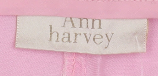 Ann Harvey Women's Pink Straight Tencel Trousers Size 20