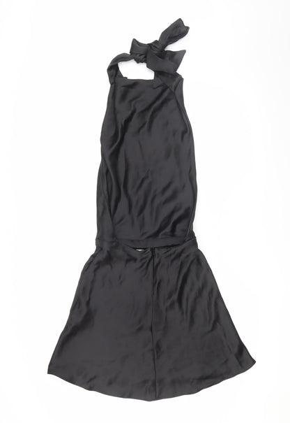 Zara Women's Black XS Sheath Dress, Halter Neck, Elegant