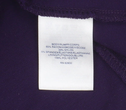 Lands' End Women's Purple Fit & Flare Dress, Size 12 Petite