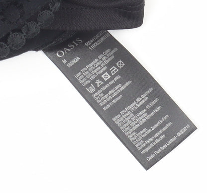 Womens UK Size M Oasis Black Tunic Blouse