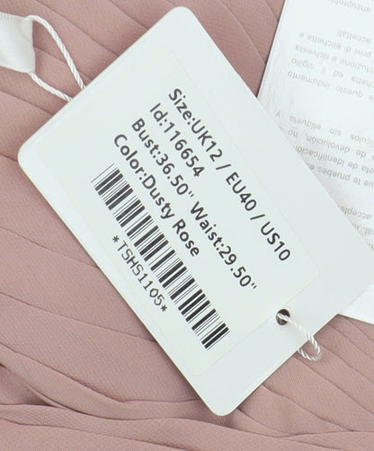JJ's House Pink Maxi Dress Women 12 Formal Chiffon Sleeveless