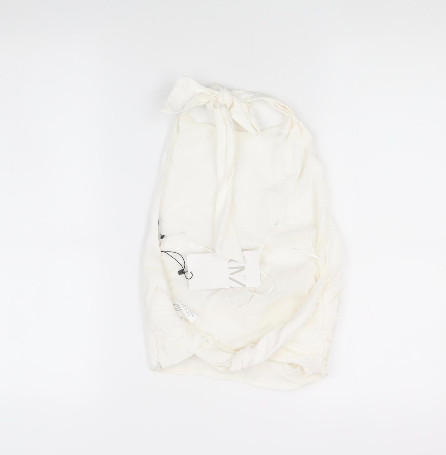 Womens UK Size XS Zara Ivory Basic Blouse