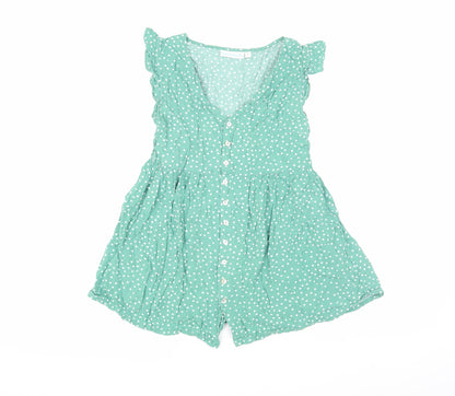 Womens UK Size S JoJo Maman Bébé Green Tunic Blouse
