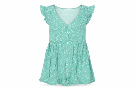 Womens UK Size S JoJo Maman Bébé Green Tunic Blouse