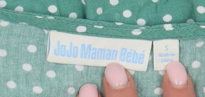 Womens UK Size S JoJo Maman Bébé Green Tunic Blouse