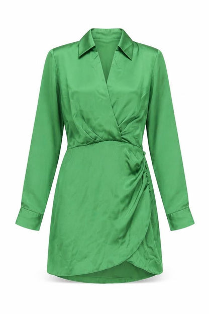 Zara Women's Green Satin Dress, Size S, New