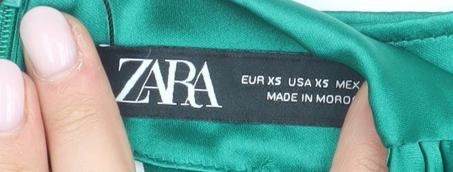 Zara Women's Green XS Short Shift Dress
