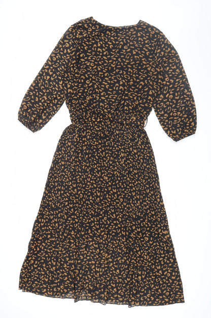 Modissima Women's Black Midi A-Line Dress L