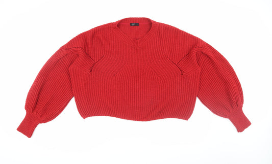 Womens UK Size S Nobody's Child Red Pullover Jumper