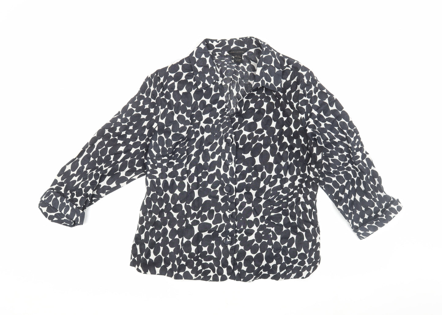 Womens UK Size L Anne Carson Black Basic Blouse