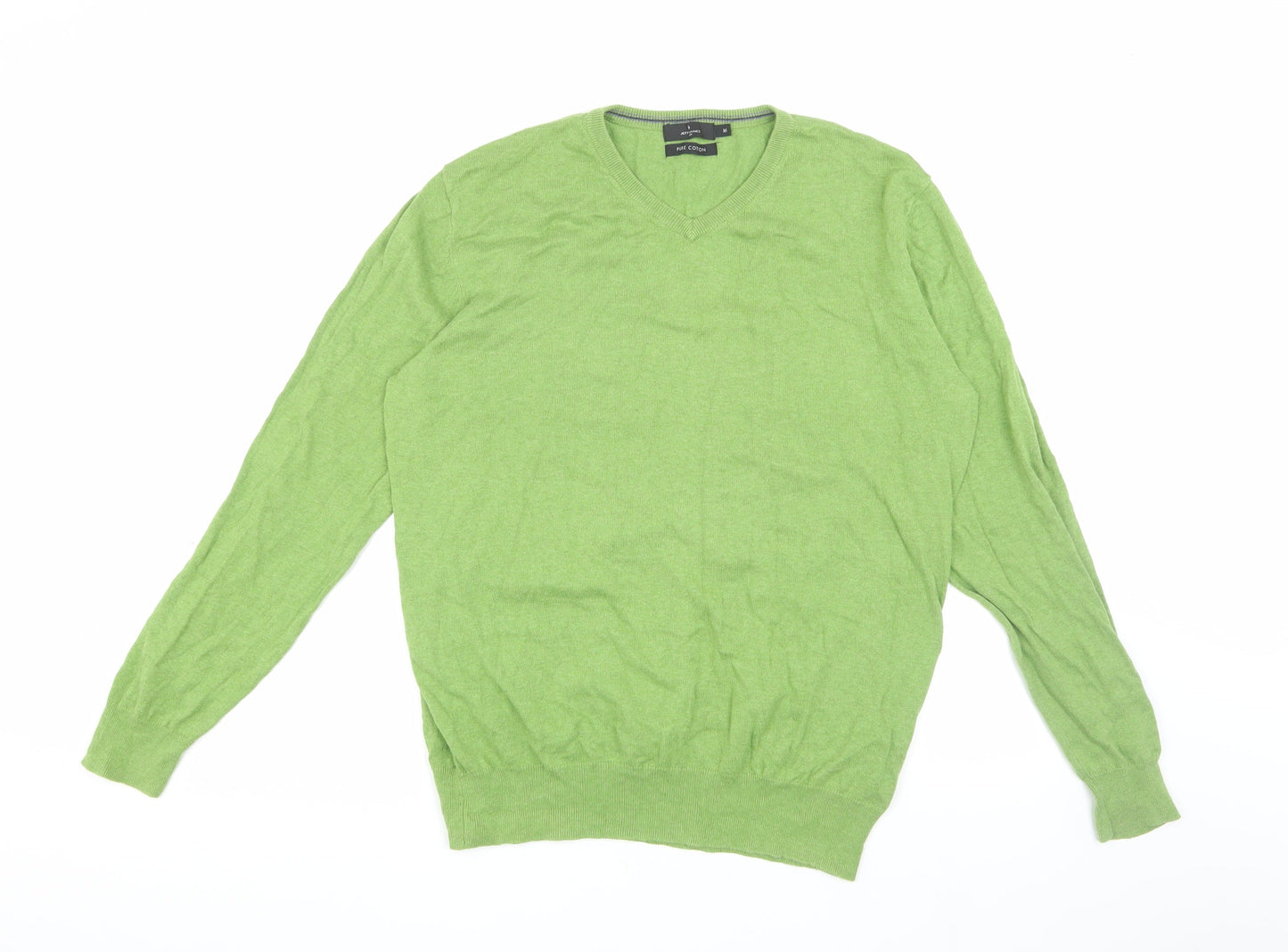 Jeff Banks Men’s Green Cotton V-Neck Pullover Jumper M