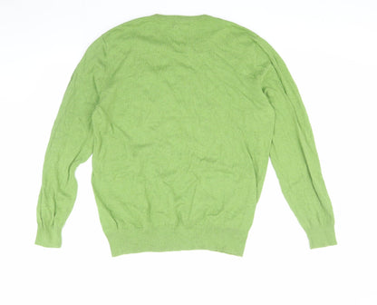 Jeff Banks Men’s Green Cotton V-Neck Pullover Jumper M