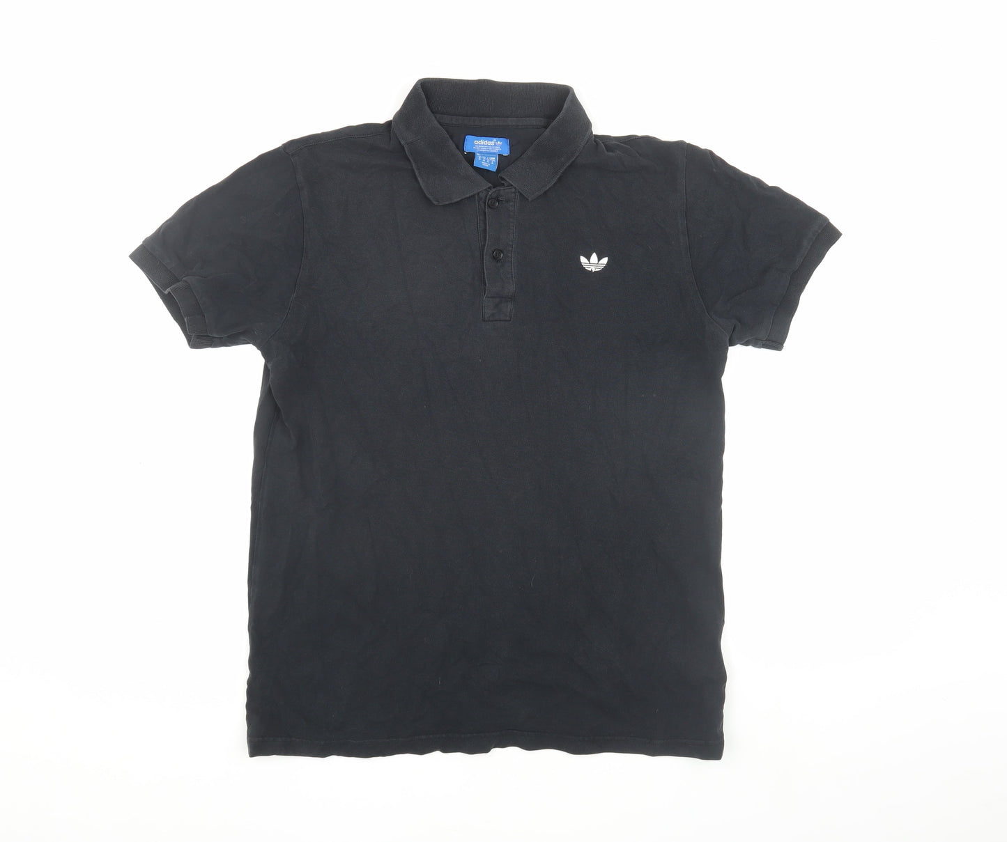 Adidas Mens Black Polo Shirt Size M Casual Logo