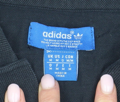 Adidas Mens Black Polo Shirt Size M Casual Logo