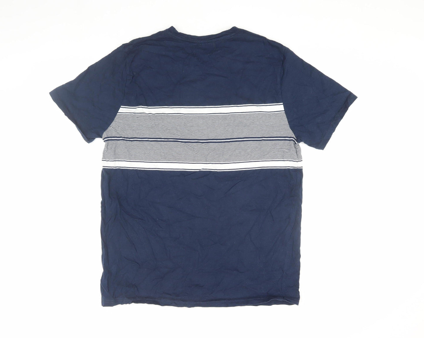 Buckley Mens Blue Striped T-Shirt XL Crew Neck