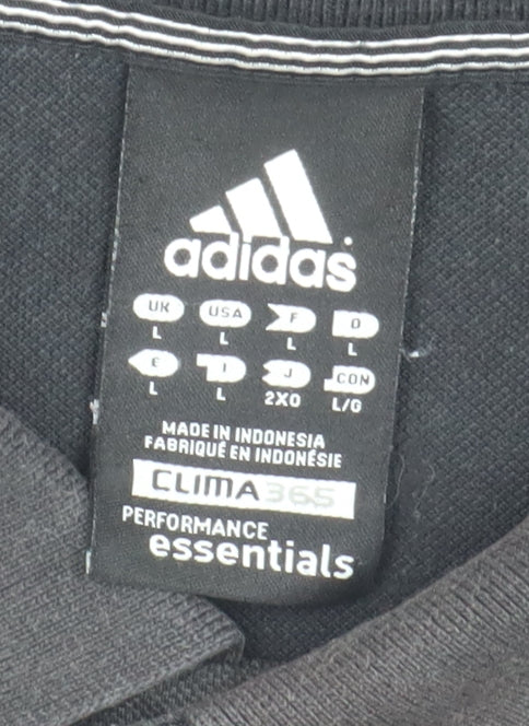 Adidas Men's Black Polo, Size L, Golf Sportswear