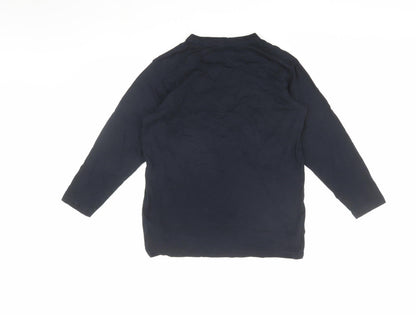 French Connection Boys Blue Long Sleeve Logo T-Shirt, 11-12 Years