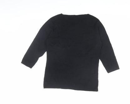 Womens UK Size L Donna Lewis Black Knit Tunic