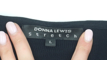 Womens UK Size L Donna Lewis Black Knit Tunic