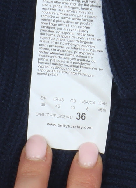 Womens UK Size 10 Betty Barclay Blue Vest Jumper