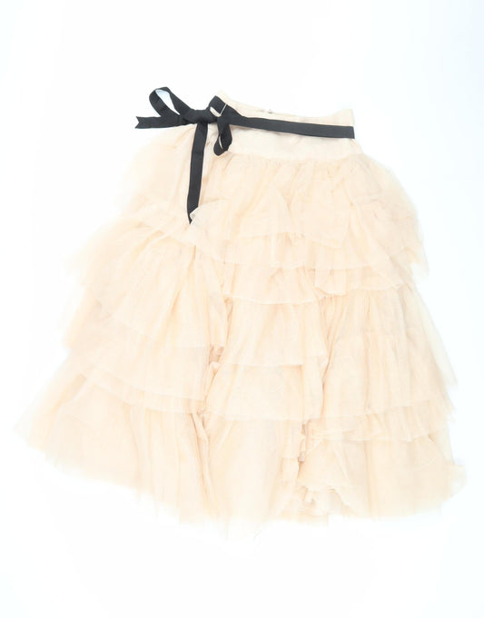 ASOS Women's Beige Tutu Skirt Size 8 Party Ruffle