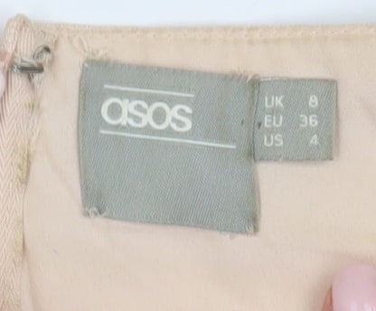 ASOS Women's Beige Tutu Skirt Size 8 Party Ruffle