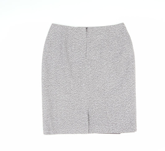 EASTEX Women's Grey Herringbone Pencil Skirt Size 14