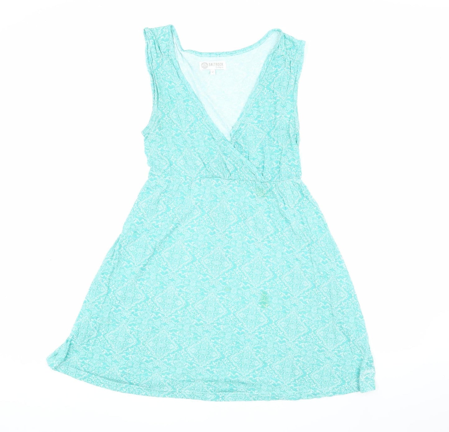 Saltrock Women's Green Paisley V-Neck Dress Size 12