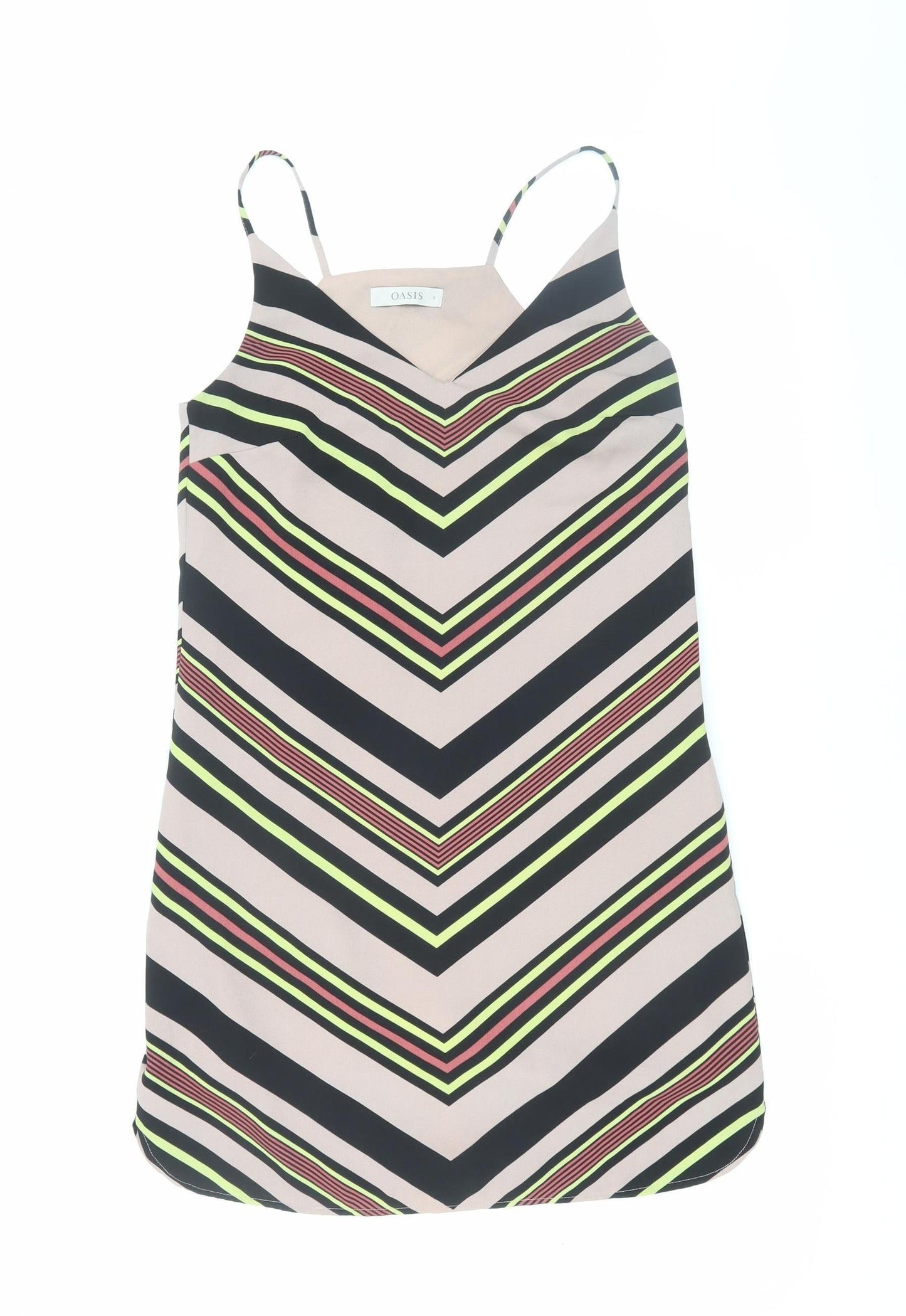 Oasis Women's Beige Chevron Slip Dress Size 8