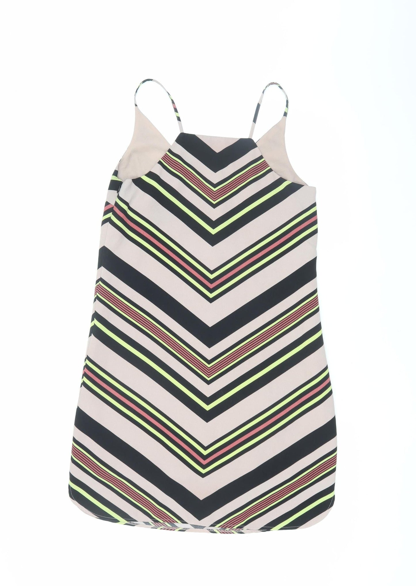 Oasis Women's Beige Chevron Slip Dress Size 8
