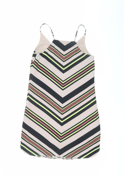 Oasis Women's Beige Chevron Slip Dress Size 8