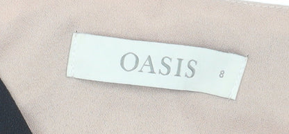 Oasis Women's Beige Chevron Slip Dress Size 8