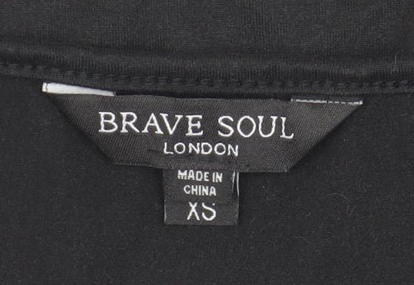 Brave Soul Women's Black Bodysuit in XS Slim Fit