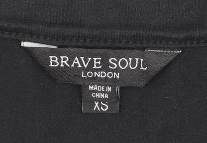 Brave Soul Women's Black Bodysuit in XS Slim Fit