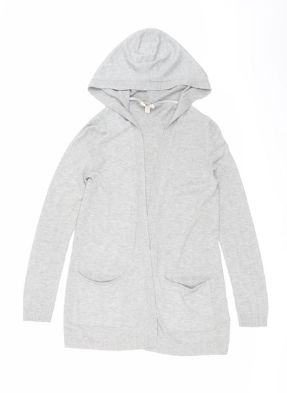 Gap Women's Grey Hooded Cardigan XS with Pockets