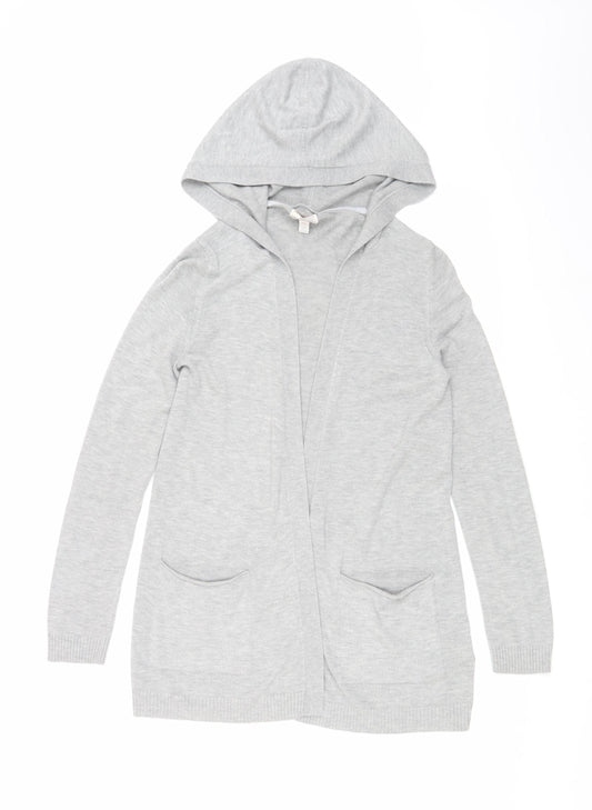 Gap Women's Grey Hooded Cardigan XS with Pockets