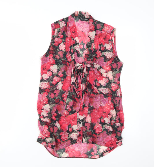 Miss Selfridge Women's Floral Wrap Blouse, Size 8, Sleeveless