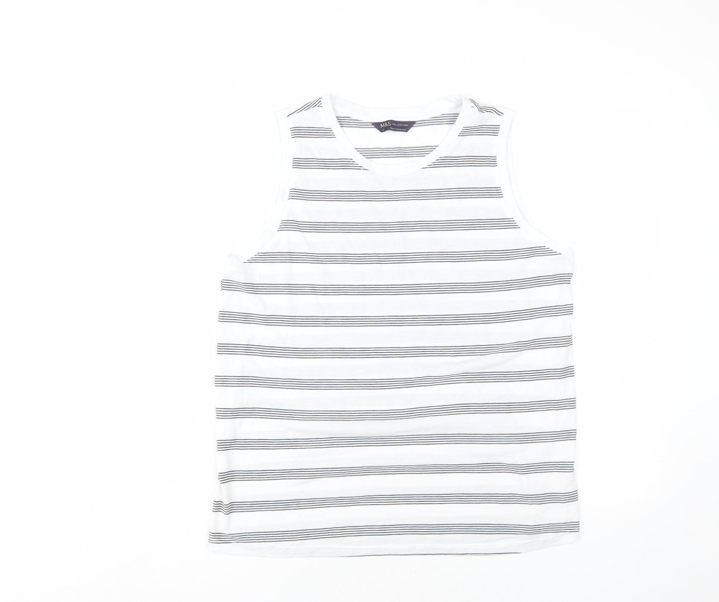 Womens UK Size 10 Marks and Spencer White  Tank