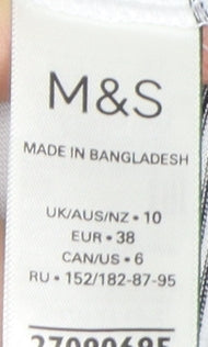 Womens UK Size 10 Marks and Spencer White  Tank